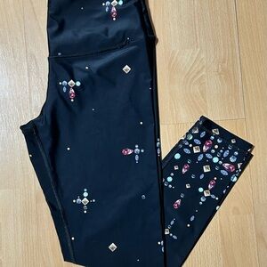 Victoria Secret Sports Medium Gem-Embellished Leggings and Large Sports Bra Set